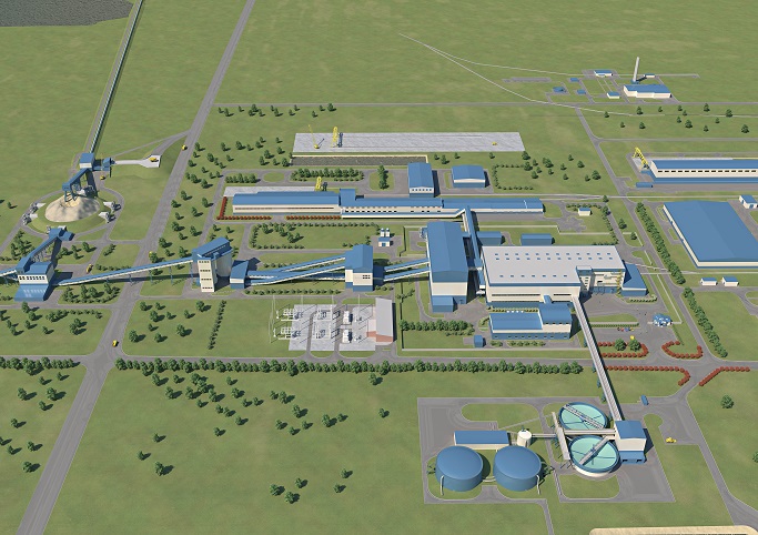 Vasilkovsky mining and processing plant, 3D model